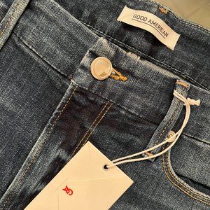 Good American (NWT) raw ankle cut jeans
